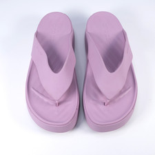 Crocs Getaway Womens Platform Flip Flops UK 5 Purple Sandals Wedge Heel 5cm