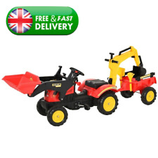 Large Kids Tractor Pedal Ride On Excavator Go Kart Farm Truck Trailer Digger NEW