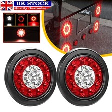2X 4"inch Red Round LED Truck