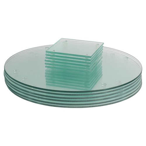 12pc round glass placemats - round, &