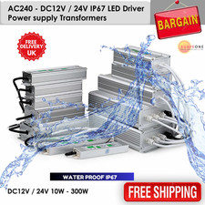 DC 12V/24V Transformer Power Supply 12V PSU 24V LED Driver Waterproof 10W-300W