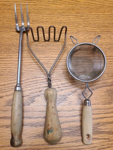 Vintage lot wood handle - lot, of