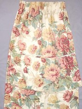 Vintage Curtains Floral Rose 64" Wide x 52" Drop with Matching Pelmet