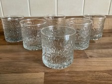 6 x Ravenhead Siesta Glasses Large 220ml Whisky Tumblers Vintage 1970s Ice Bark