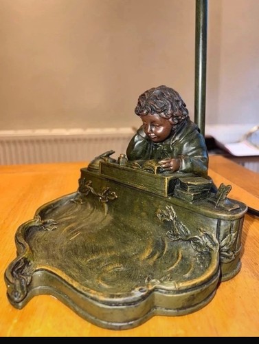 Vintage bankers lamp with - bankers,