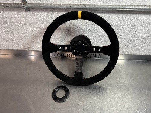 Deep dish 350mm suede steering - deep,