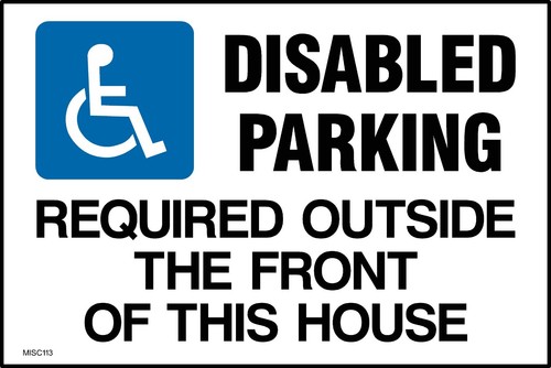 Disabled parking required - disabled,