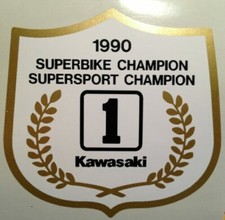 KAWASAKI ZXR750 ZX-R 750 ZXR SCOTT RUSSELL SUPERBIKE CREST DECAL 1990