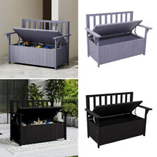 Garden Storage Bench 2 Seater Fir Wood Outdoor Seating Bench Box Lift Up Chest