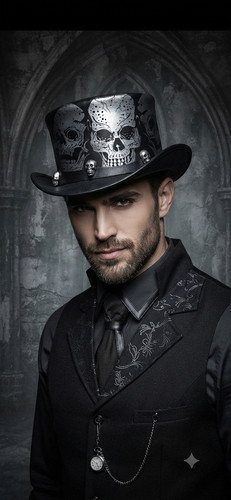 Top hat gothic - gothic, skull