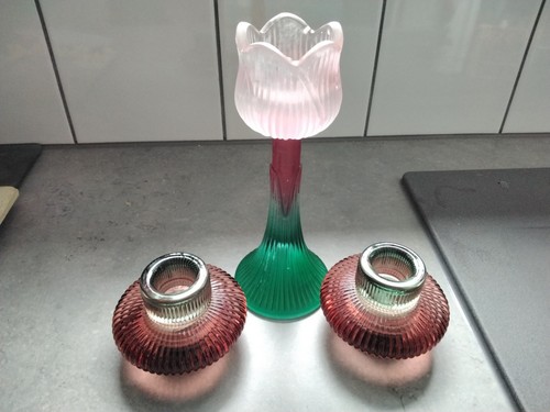 Glass tall candle votive - 3,