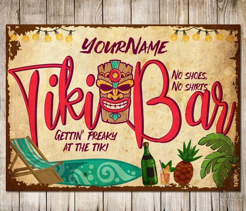 Personalised metal plaque tiki - plaque,