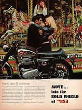 1968 BSA Thunderbolt 650 Motorcycle Original Color Model Ad 