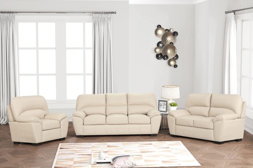 New beige 3pc sofa loveseat - new,