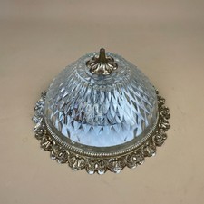 Vintage Cut Glass Ceiling Light Metal Fittings Art Deco Style Flush Mount