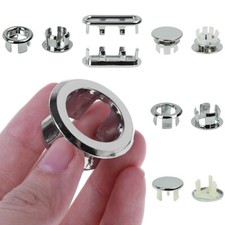 2X Bathroom Basin Sink Overflow Cover Ring Insert Chrome Hole Round Kitchen Cap✔