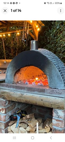 Pizza oven fire - pizza, bricks