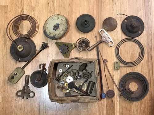 Clock parts antique joblot - parts,