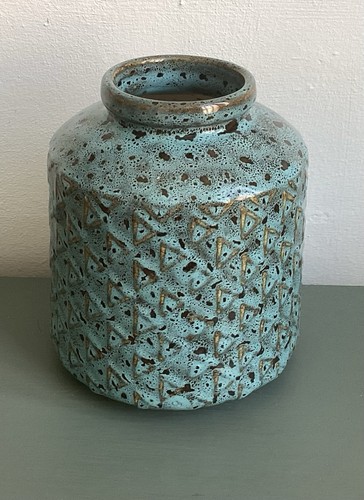 Turquoise pattern vase - turquoise, 6