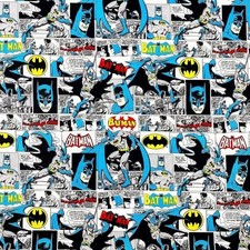 Batman DC Comic super hero Cotton Fabric Comic Strip Grey 112cm Kid Decor sewing
