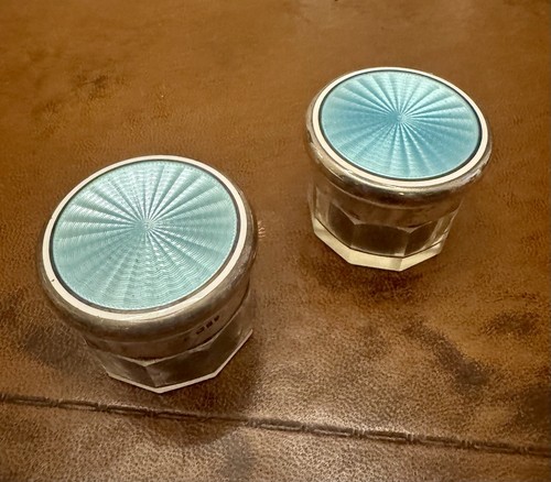 Pair superb silver - silver, blue