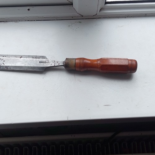 Vintage wood chisel with - wood,