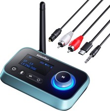 SOOMFON Bluetooth 5.0 Transmitter Receiver - 3 in 1, Dual Link, 35M | 33% Off