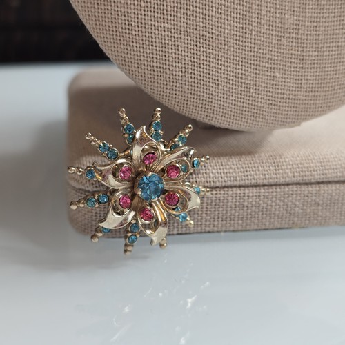 Vintage signed coro pin pink - coro,