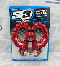S3 Trials Hard Rock Solid Aluminium Footpegs Pegs - TRS GasGas Beta Sherco - RED