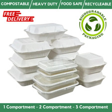 White Bagasse Food Containers