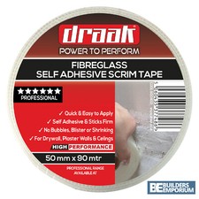 Scrim Tape 90 Mtr Plasterboard Mesh Joint Fibre Glass Self Adhesive 50mm, 100mm