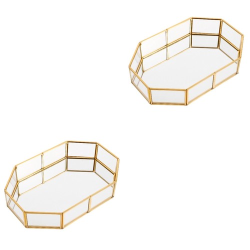 Golden brass jewelry - brass, tray