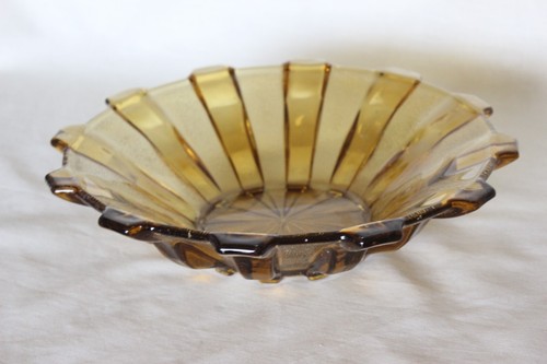 Art deco stolzle amber glass - art,