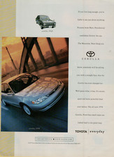 1998 Toyota Corolla Silver 1968 One Giant Leap Bridge Sunset Vintage Print Ad