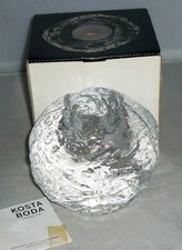 LARGE KOSTA BODA ANN WARFF RETRO SNOWBALL TEXTURED GLASS CANDLE TEALIGHT HOLDER