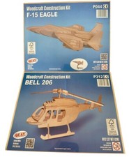 Helicopter Jet Plane Woodcraft Construction Kit 3D Wooden Model Childrens