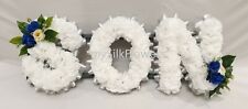 SON Artificial Silk Funeral Tribute Any 3 Letter Name Flower Wreath MUM DAD NAN