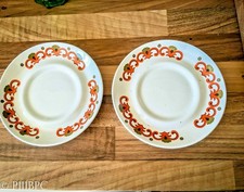 J & G MEAKIN Studio Madrid Pattern 1971 by Jessie Tait Coffee Set Saucers X 2