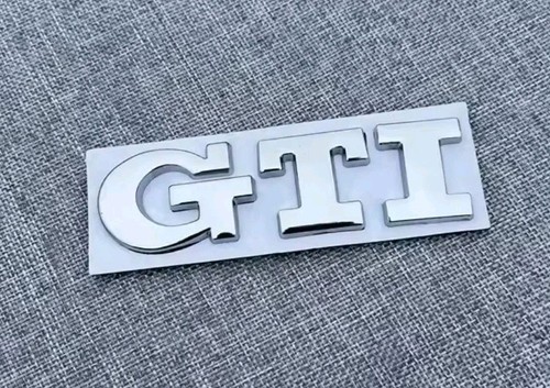 Gti badge emblem silver chrome - silver,