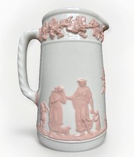 Wedgwood Queensware Pink Cream Jug Pitcher Vase Pottery Staffs England Vintage