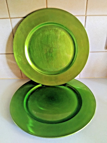 Green charger plates 33cm - green,