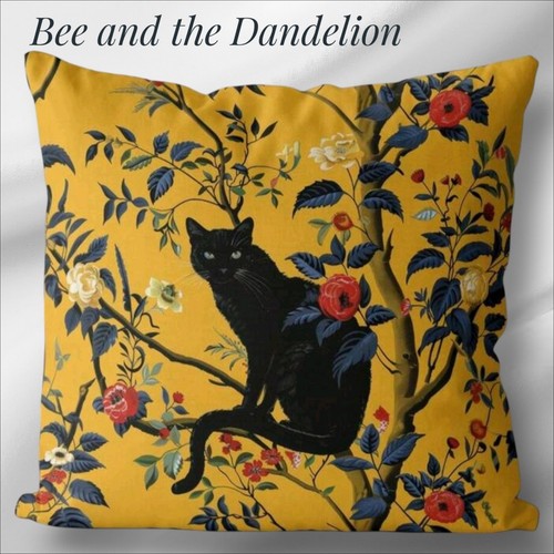 Black cat floral - cat,