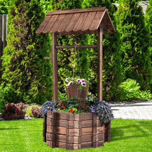 Rustic wooden wishing - rustic, well