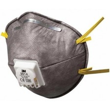3M 9914 Disposable Respirator Mask FFP1 Carbon Filter Valve Dust Fume - 10 Pack