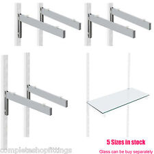 CHROME GLASS SHELF BRACKETS