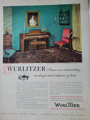 1942 wurlitzer piano kittinger - wurlitzer,