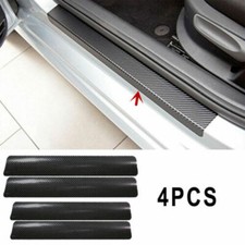 3D Carbon Fibre Car Door Sill Scuff Protector Plate Sticker Cover Tool+Scraper
