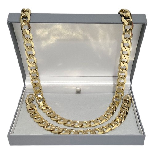 Mens 12mm curb - 12mm, gold