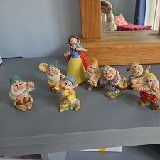 Disney Ceramic Snow White and the Seven Dwarfs Figurines Sri Lanka Musical VTG