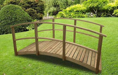 Wooden garden pond - garden, bridge